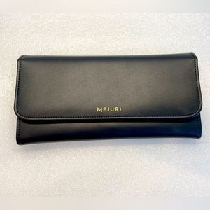 MEJURI Black Leather Travel Jewelry Pouch